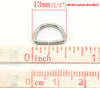 J044 - THICK 25 pcs Silver Tone Open Jump Rings - D Rings - 13mmx9mm - 15 Gauge (1.4mm Thick)