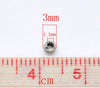 BD116 - 250 pcs Silver Tone Alloy Smooth Ball Spacer Beads- 3mm