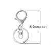 CL097 - 10 pcs. Silver Plated Lobster Swivel Clasp and Key Ring - 69 x 30mm (2.72 inch) - Claw Clasps
