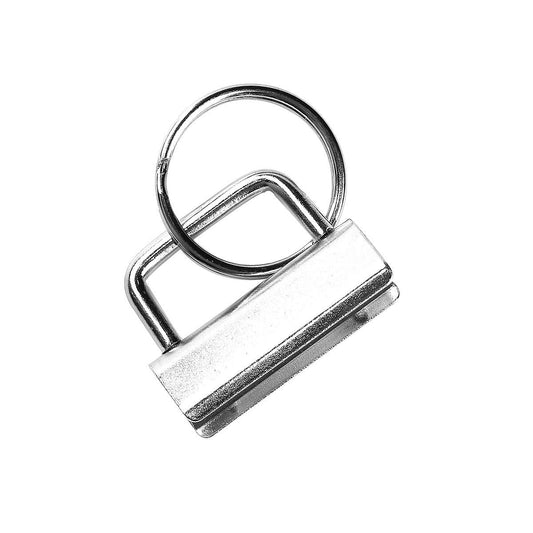 J269 - 20 pcs. Silver Tone Key Fobs and Key Rings - 1 1/4" - Beautiful Purse Handbag Hardware - 1.25 inch - 32mm - 10 Set