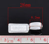 BA059 - 100 pcs. Silver Plated Rectangular Large Glue On Bails - 26x8mm