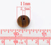 BD305 - 100 pcs Brown Coffee striped Wooden Round Spacer Beads - 11mm-12mm