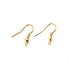 E481 - 100 pcs Gold Plated Earring Hooks with Spring and Ball - 19mm x 17mm - Perpendicular Loop