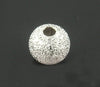 BD519 - 4mm - 300pcs. Silver Plated Stardust Ball Spacer Beads