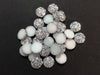 CA298 - 10 pcs Druzy Resin Embellishment Cabochons Silver - 8mm - Dome Circle