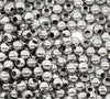 BD116 - 250 pcs Silver Tone Alloy Smooth Ball Spacer Beads- 3mm