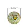 CA475 - 10 pcs Circle Owl Owls Glass Round Dome Seals Tiles Cabochons - 25mm (1 inch) - Assortment - Mix of Designs - Colorful!
