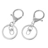 CL097 - 10 pcs. Silver Plated Lobster Swivel Clasp and Key Ring - 69 x 30mm (2.72 inch) - Claw Clasps