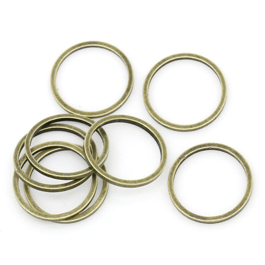 J136 - 50 pcs. Antique Bronze Connector Soldered Closed Jump Rings - 12mm - 0.8mm thick - Smooth
