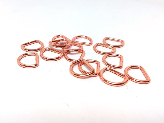 J168 - THICK 10 pcs Rose Gold Plated Open Jump Rings - D Rings - 17mm x 14mm - 12 Gauge (2mm Thick) - 13mm x 10mm inside measurement - High QUALITY