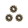 BD281 - 100 pcs Antique Bronze Snowflake Daisy Spacer Beads - 6mm - Hole Size: 1.7mm