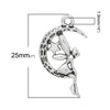 P311 - 50 pcs. Antique Silver Angel Moon Charms Pendants - 25mm X 15mm (1 inch)