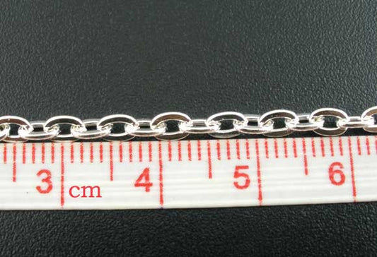 N107 - 5M (16.4 Ft) - Silver Plated Chain Link - 3 x 4mm