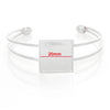 B103 - 1 pc. Silver Plated Bangle Bezel Cabochon Open Square Cuff Bracelets - 17cm (6 3/4") - 20mm x 20mm Glue Pad (5/6") - Made of Copper!