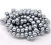 BD093 - 10mm Silver Grey Gray Glass Pearl Imitation Round Beads - 16 inch strand