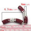 BD554 - 5 pcs. Rhinestone Noodle Tube Long Curved Beads - 47mm x 10mm (1.85" x 0.4") - Assortment! - LARGE - Hole Size: 4mm