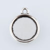 P183 - 10 pcs. Antique Silver Tone Circle Round Bezel Cabochon Pendant Tags Trays - 12mm Glue Pad - Double Sided