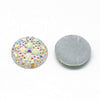 CA407 - 10 pcs Druzy Resin Embellishment Cabochons Clear White Multicolor Iridescent AB - 20mm - Shimmer Style