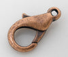 CL036 - 100 pcs. Copper Tone Lobster Clasps - 12mm X 6mm - Claw Clasps