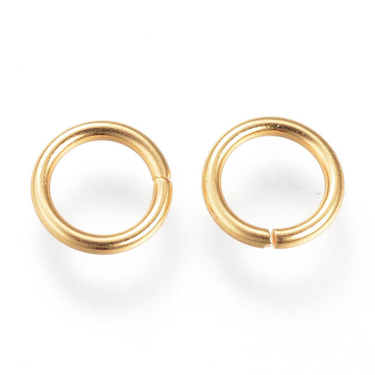 J096A - 20 pcs 304 Stainless Steel Golden Open Jump Rings 8mm - 16 Gauge (1.2mm Thick) - High Quality