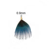 P767 - 5 pcs Peacock Black and Blue Dangle Charms Pendants - Feather - Gold Crimps - 40mm (1.6") - Great for Large Earrings, Necklaces or Dangles