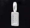 BA059 - 100 pcs. Silver Plated Rectangular Large Glue On Bails - 26x8mm