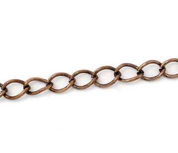 N144 - 10M (32.8ft) - Antique Copper Extension Chain -5x3mm Links - Ideal to make extender chains