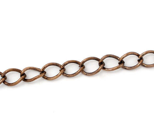 N144 - 10M (32.8ft) - Antique Copper Extension Chain -5x3mm Links - Ideal to make extender chains
