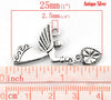 P995 - 2pcs. Antique Silver Angel Charms Pendants - 25mm (1 inch) x 22mm