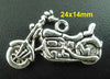 P184 - 10 pcs. Antique Silver Motorcycle Charms Pendants - 24x14mm