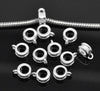 P959 - 50 pcs. Silver Plated Dangle Spacer Bails fit European Cords - 11mm X 8mm