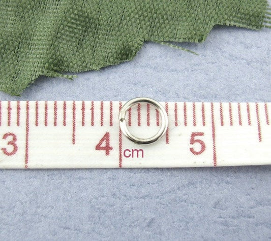J045 - 100 pcs Silver Tone Open Jump Rings - 5mm - 22 Gauge