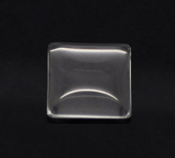 CA005A - 50 pcs. Square Clear Glass Dome Seals Tiles - 15mm - 4mm Thick