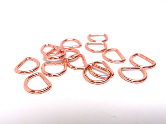 J168 - THICK 10 pcs Rose Gold Plated Open Jump Rings - D Rings - 17mm x 14mm - 12 Gauge (2mm Thick) - 13mm x 10mm inside measurement - High QUALITY