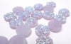CA106 - 10 pcs Druzy Resin Embellishment Cabochons Mauve Pastel Light Purple AB - 12mm