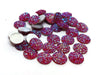 CA167 - 10 pcs Druzy Resin Embellishment Cabochons Ruby Pink Fuchsia - 10mm - Dome Circle