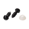 DO003 - 6 sets (12 pieces) Black Safety Eyes and Backs for Doll and Toy Making - 6mm - 14x6mm - 14mm