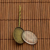 CA590 - 5 Sets (10 pcs) Antique Bronze Hair Bobby Pins Cabochons Bezels - 25mm x 18mm Oval Glue Pad - 5 Glass Tiles and 5 Bobby Pins