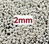 BD056 - 350 pcs Silver Plated Alloy Smooth Ball Spacer Beads- 2mm
