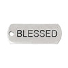 P353 - 10 pcs. Antique Silver "Blessed" Rectangle Charms Pendants - 21mm X 8mm