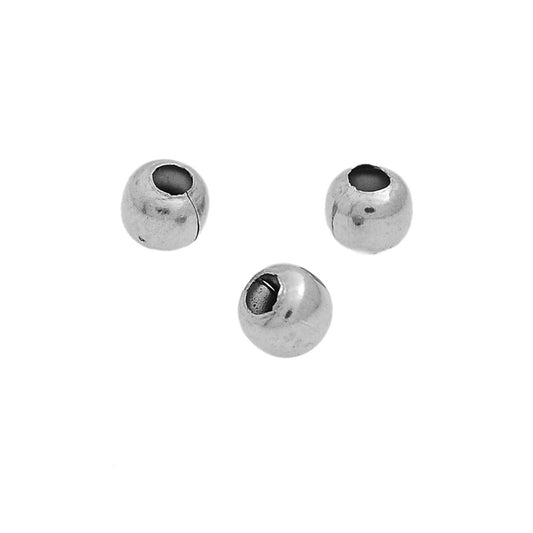 BD414 - 100 pcs 304 Stainless Steel Ball Spacer Beads- 6mm - Hypoallergenic! Tarnish Resistant! Hole Size: 2mm