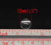 CA551A - Lot of 15 Circle Clear Round Glass Dome Seals Tiles - 12mm (0.5 in)