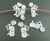 P184 - 10 pcs. Antique Silver Motorcycle Charms Pendants - 24x14mm