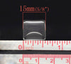 CA005A - 50 pcs. Square Clear Glass Dome Seals Tiles - 15mm - 4mm Thick