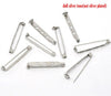 A0122 - 50 pcs Silver Tone Broocher Brooch Backs Bars - Safety Pins Brooches - 39mm (1.54 inch)