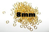 J169 - 200 pcs Gold Plated Open Jump Rings - 8mm - 16 Gauge