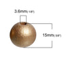 BD306 - 50 pcs Golden Bronze Wooden Hinoki Wood Round Spacer Beads - 15mm - Gold - Hole Size: 3.6mm - 15x14mm - 14mm