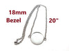 N207 - 3 pcs. 304 Stainless Steel Silver Tone Chain Necklaces - 20" (50.8cm) - 18mm Bezel - Tarnish Resistant!