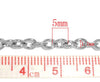 P590 - 10M (32.8 Ft) - Silver Tone Chain Link - 5x3.5mm - 5mm x 3.5mm - Thickness: 0.9mm (19 Gauge)