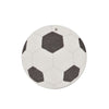 P1078 - 10 pcs. Black and White Soccer Ball Faux Leather Dangle Charms Pendants - Circle - Sports - 45mm (1.775") - Double-Sided